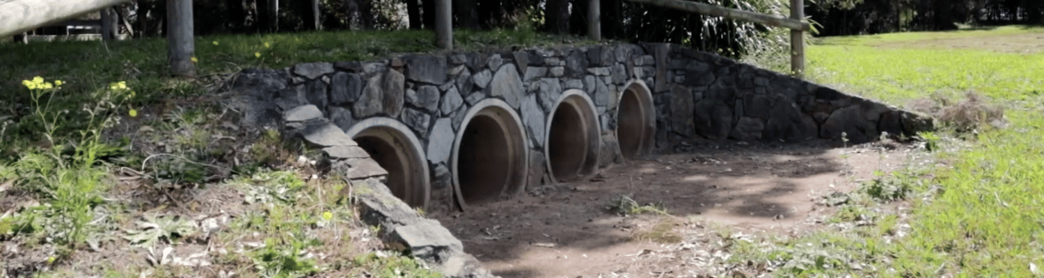 stormwater pipes with storm water flowing out