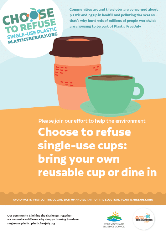 Choose to refuse single-use cups PFJ downloadable poster