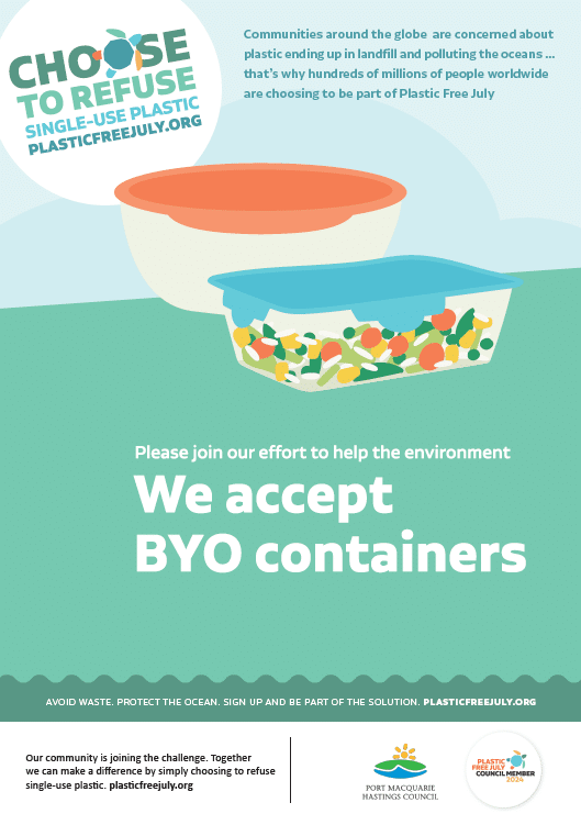 We accept BYO containers PFJ downloadable poster